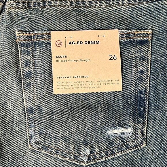 AG Adriano Goldschmied women's jeans 26 blue high waist relaxed vintage straight - Picture 14 of 15